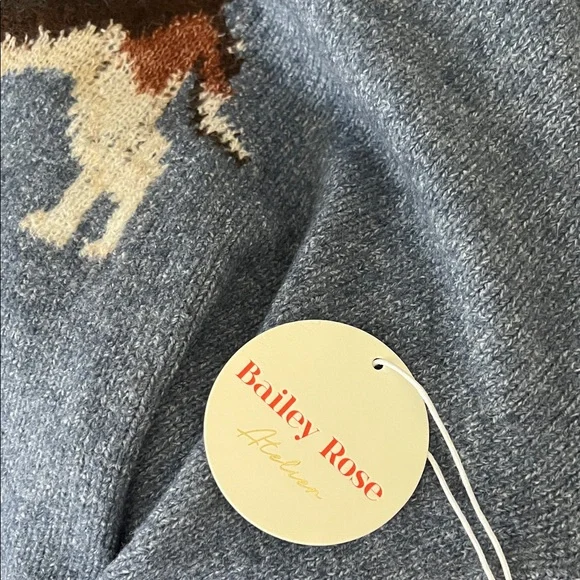 Cozy Blue Hound Dog Crewneck Sweater - Picture 6 of 7